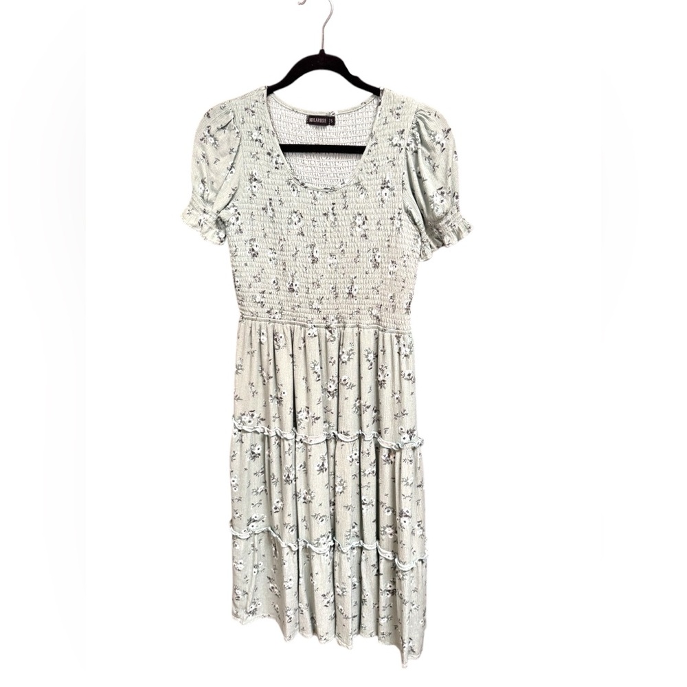 Mikarose Green Puff Sleeve Sundress